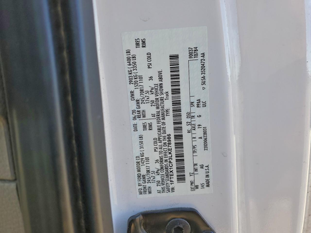 2020 FORD F150 SUPER CAB photo 12