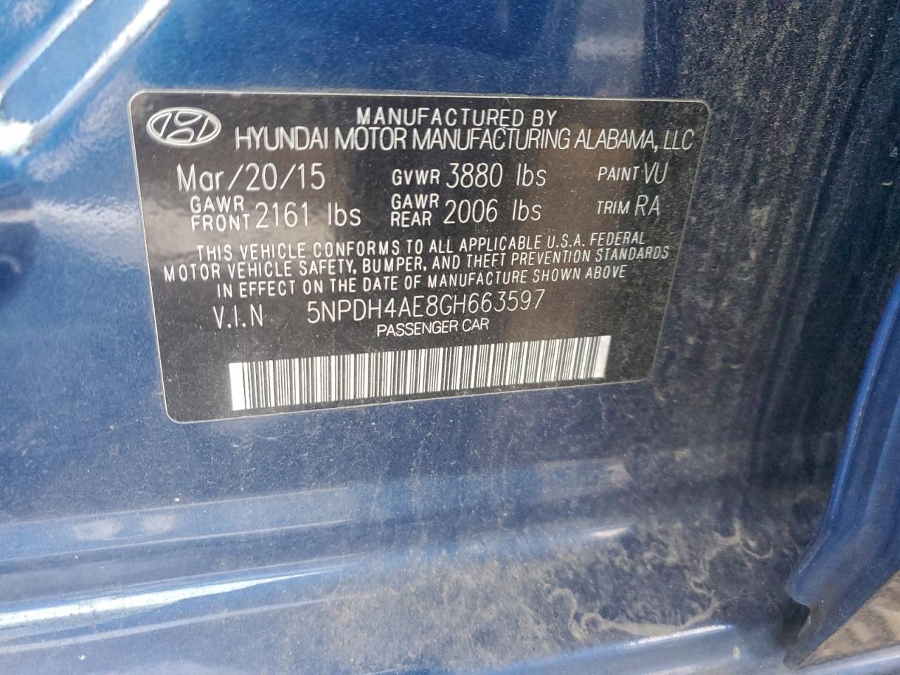 2016 HYUNDAI ELANTRA SE photo 34