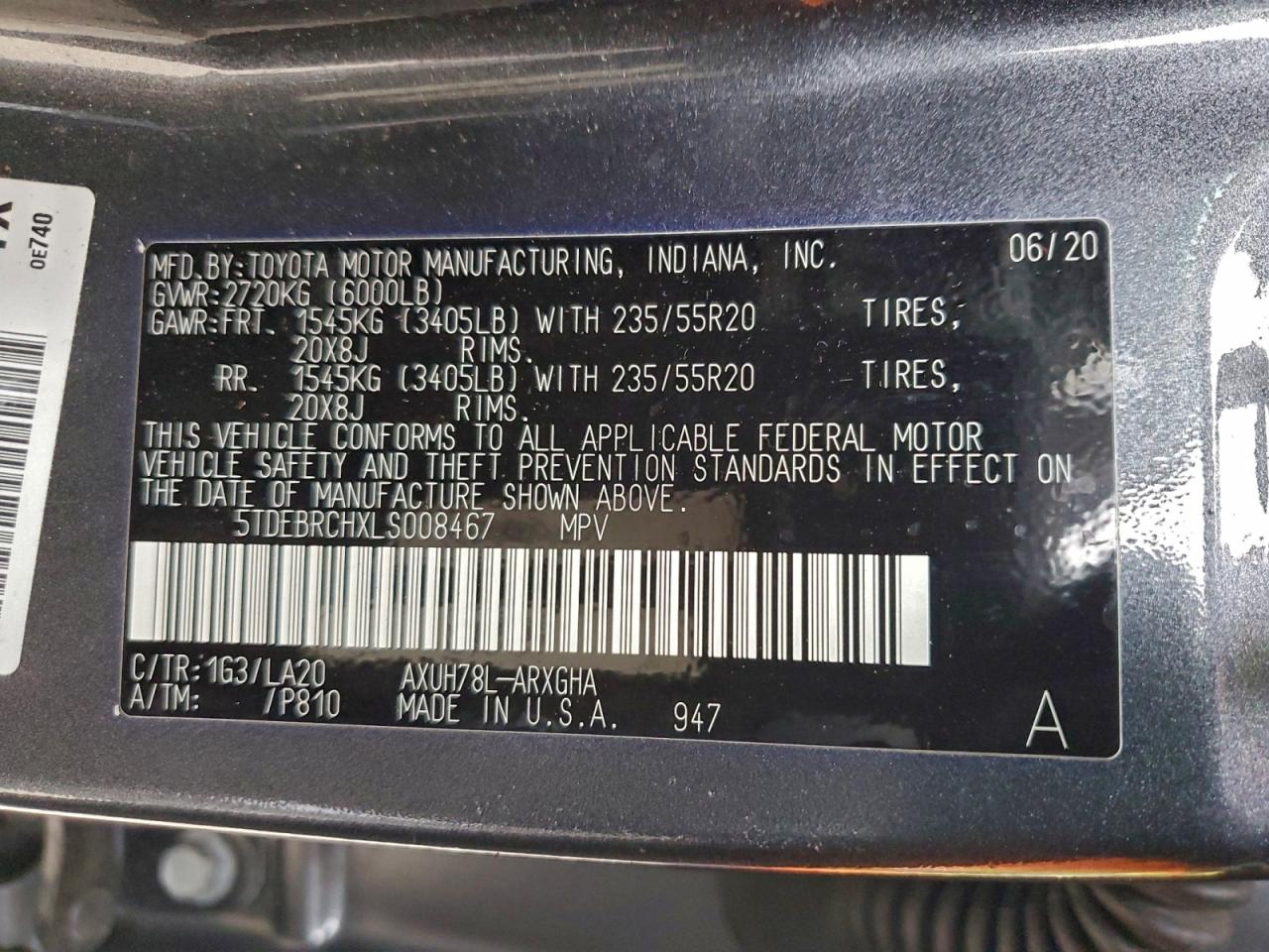 2020 TOYOTA HIGHLANDER HYBRID PLATINUM photo 14