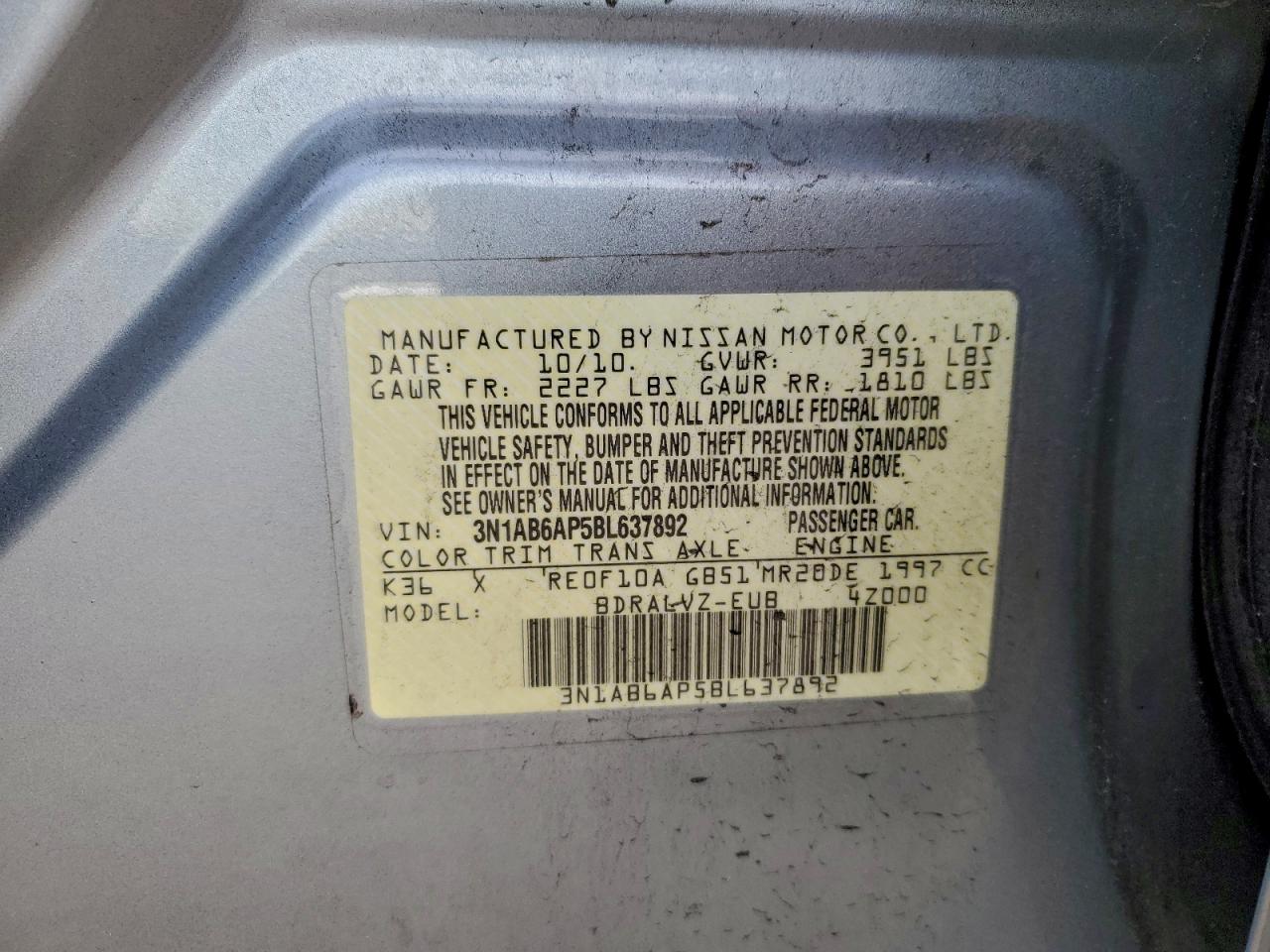 2011 NISSAN SENTRA 2.0 photo 23