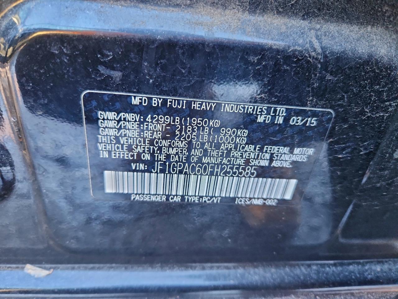 2015 SUBARU IMPREZA PREMIUM photo 12