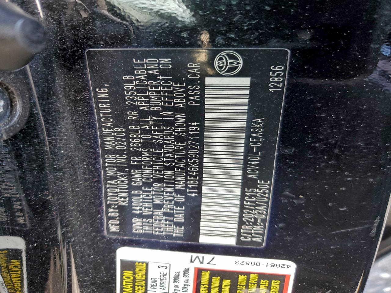2009 TOYOTA CAMRY BASE photo 34