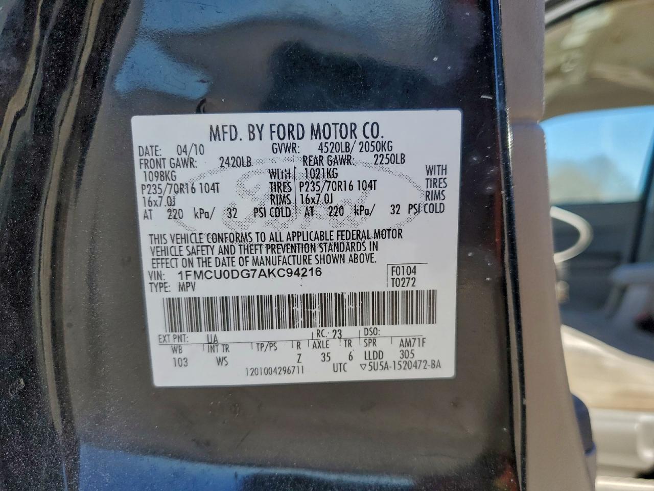 2010 FORD ESCAPE XLT photo 13