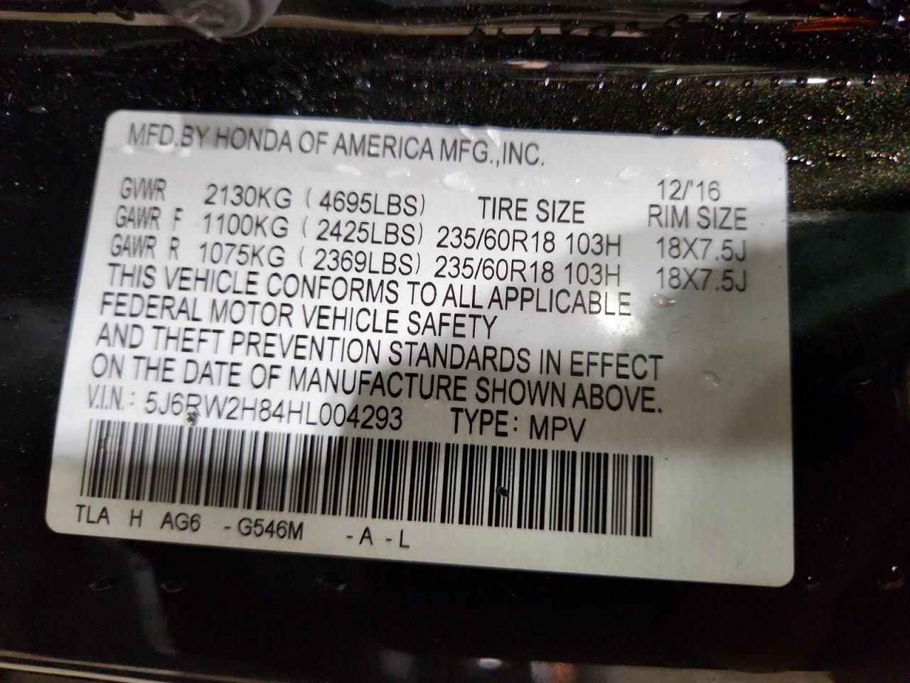 2017 HONDA CR-V EXL photo 40