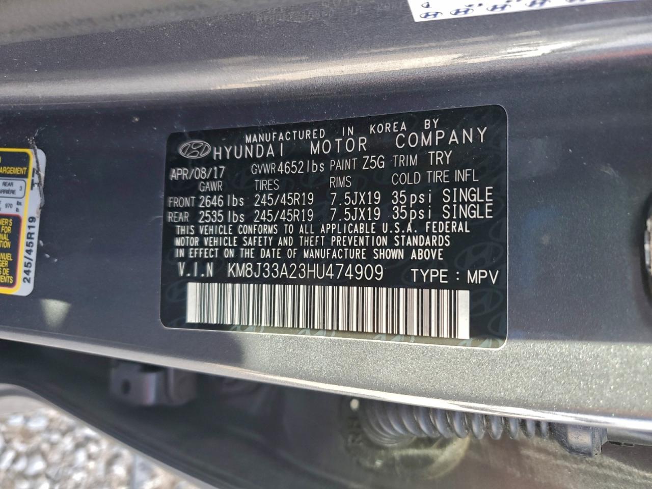 2017 HYUNDAI TUCSON LIMITED photo 14