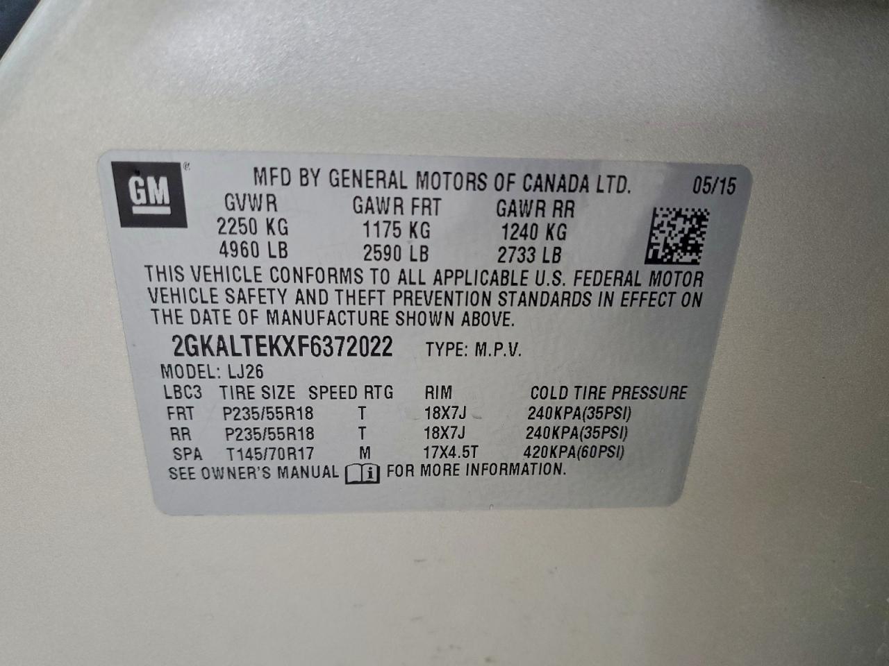 2015 GMC TERRAIN SLT photo 12
