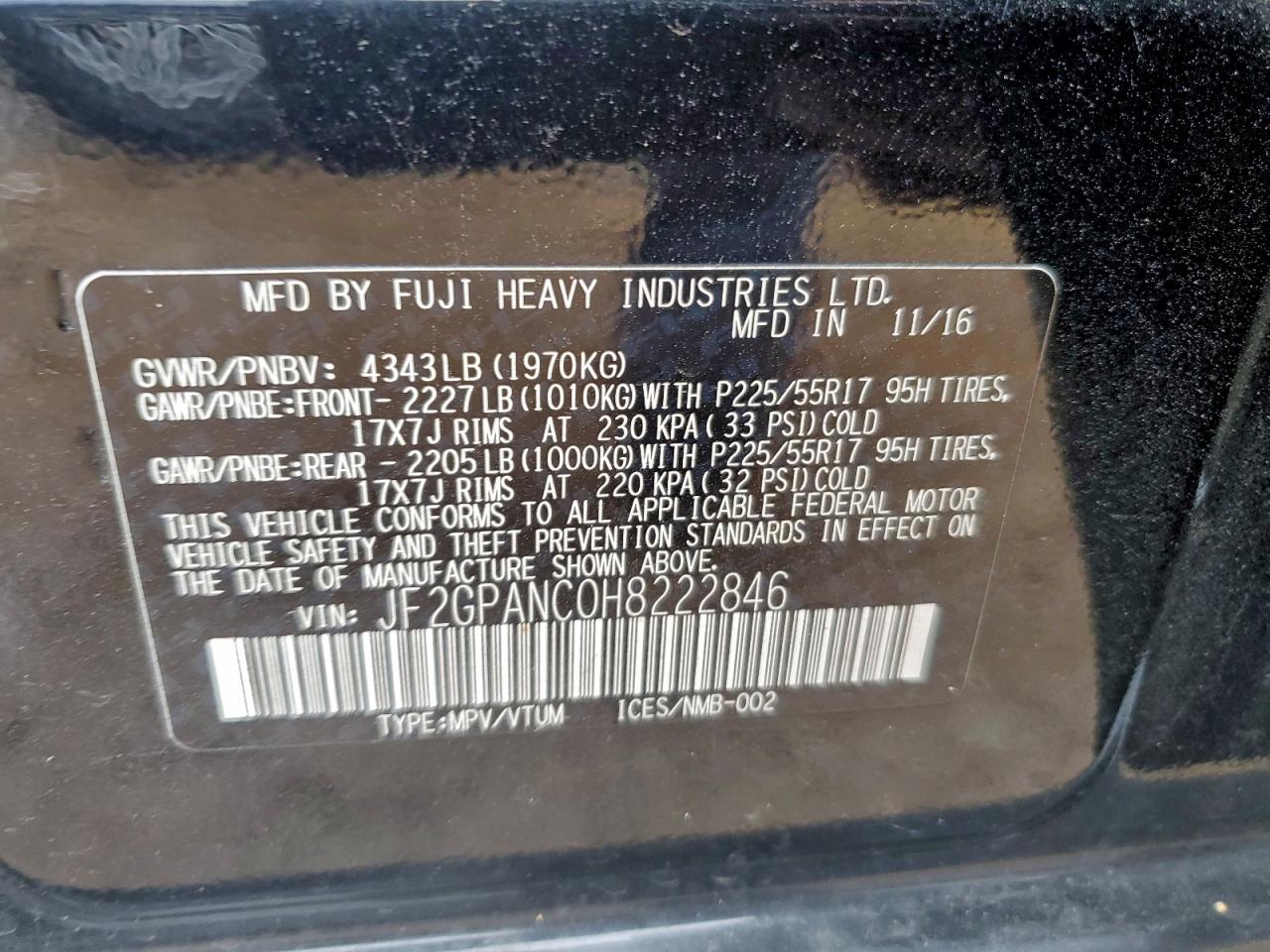 2017 SUBARU CROSSTREK LIMITED photo 13
