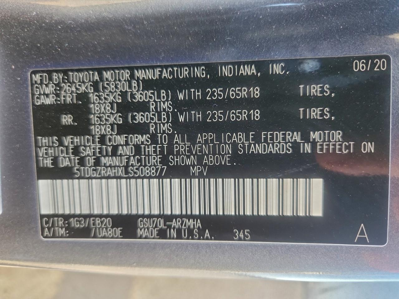 2020 TOYOTA HIGHLANDER XLE photo 37