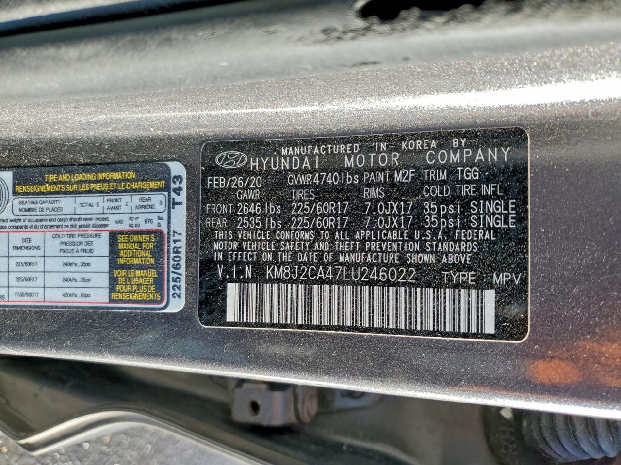 2020 HYUNDAI TUCSON SE photo 23