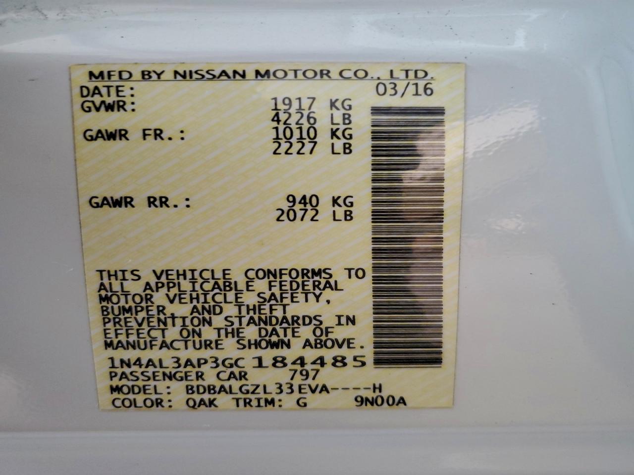 2016 NISSAN ALTIMA 2.5 photo 23