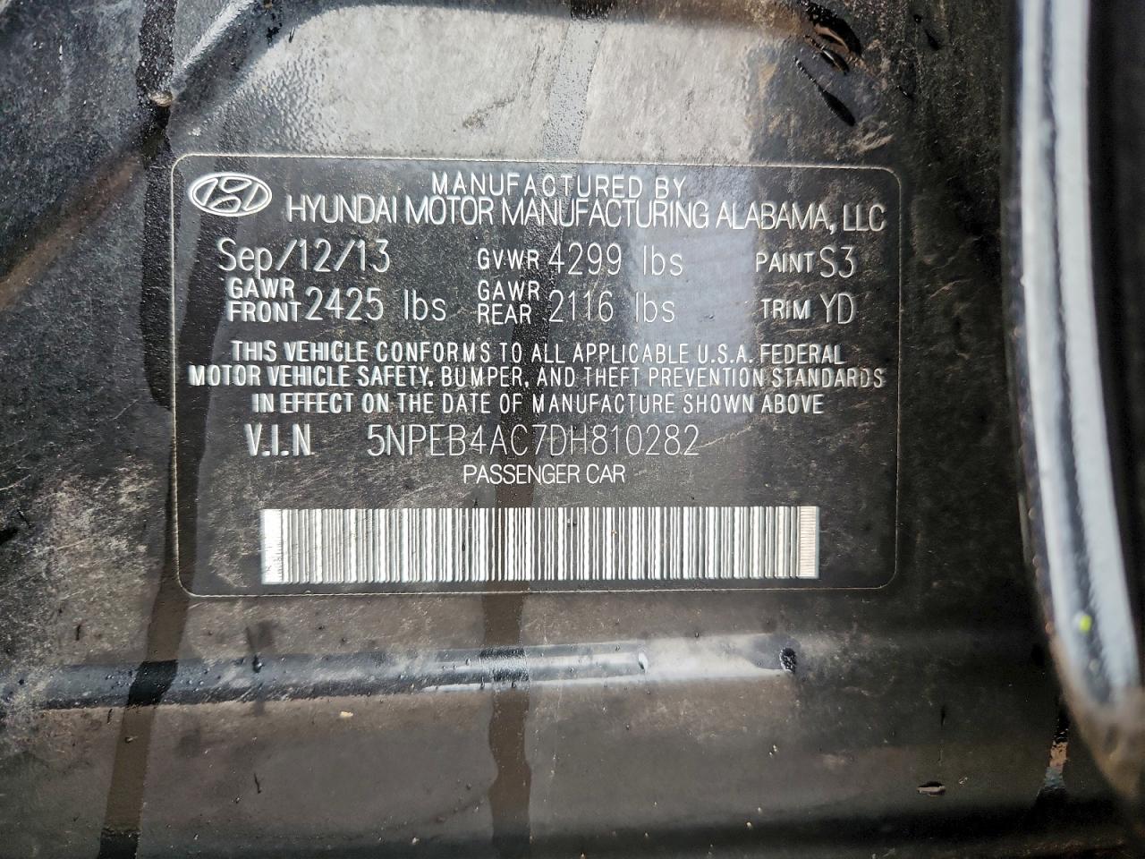 2013 HYUNDAI SONATA GLS photo 23