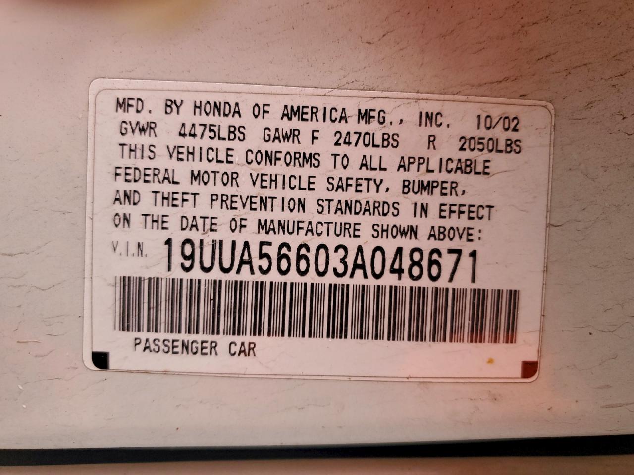 2003 ACURA 3.2TL photo 12