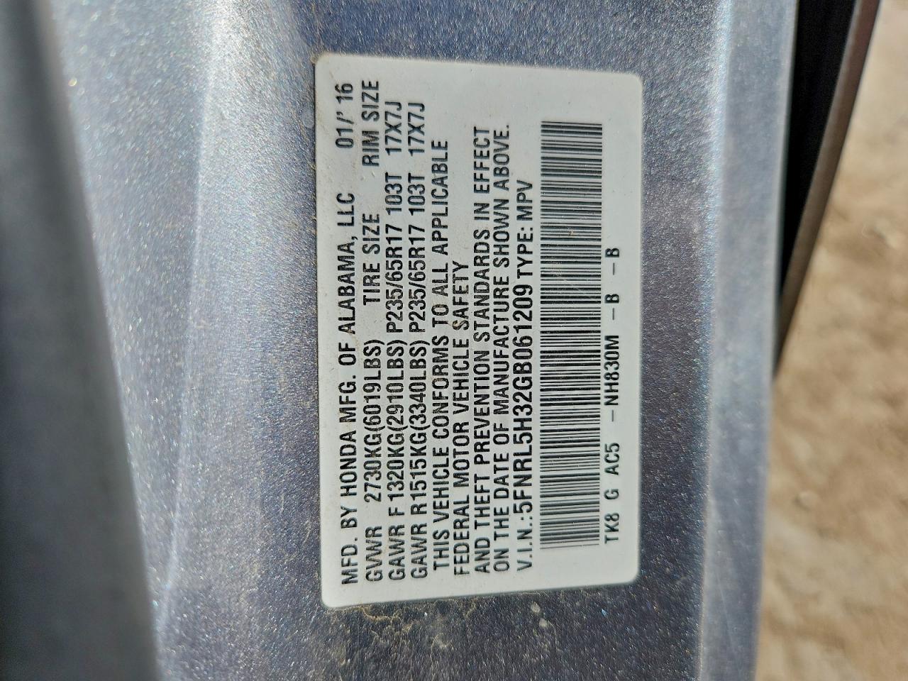 2016 HONDA ODYSSEY SE photo 14