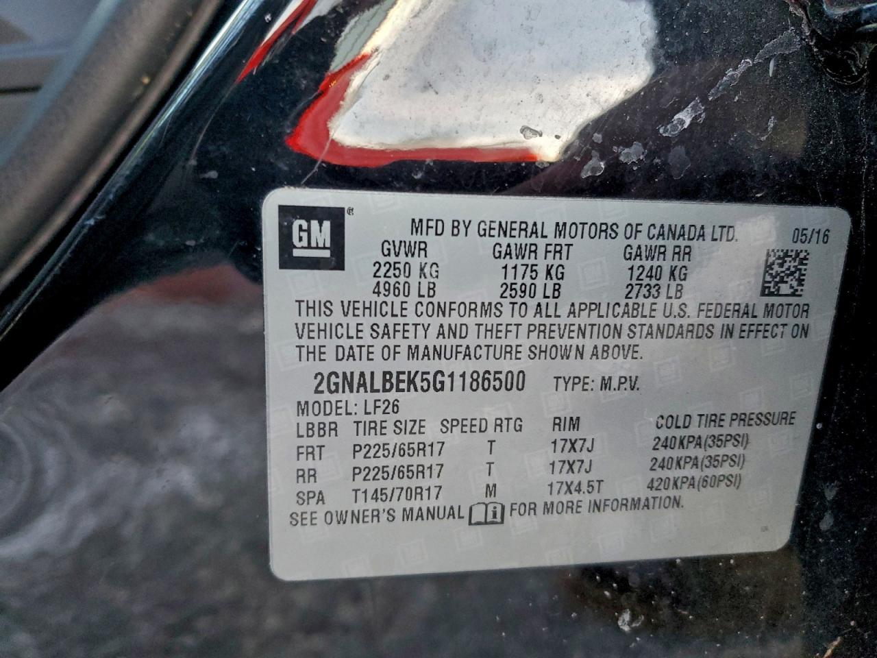 2016 CHEVROLET EQUINOX LS photo 40