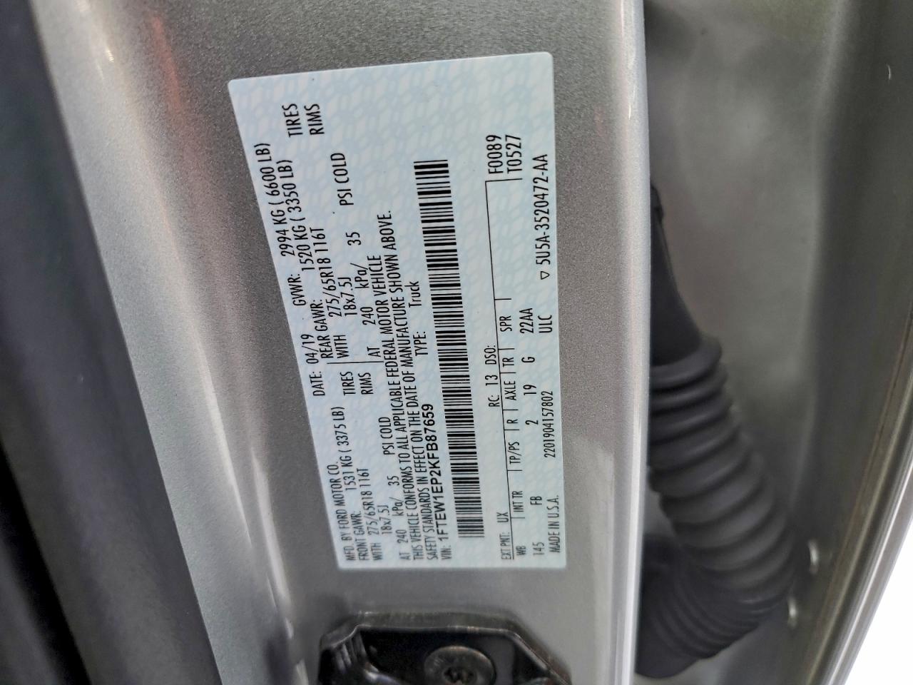 2019 FORD F150 SUPERCREW photo 23
