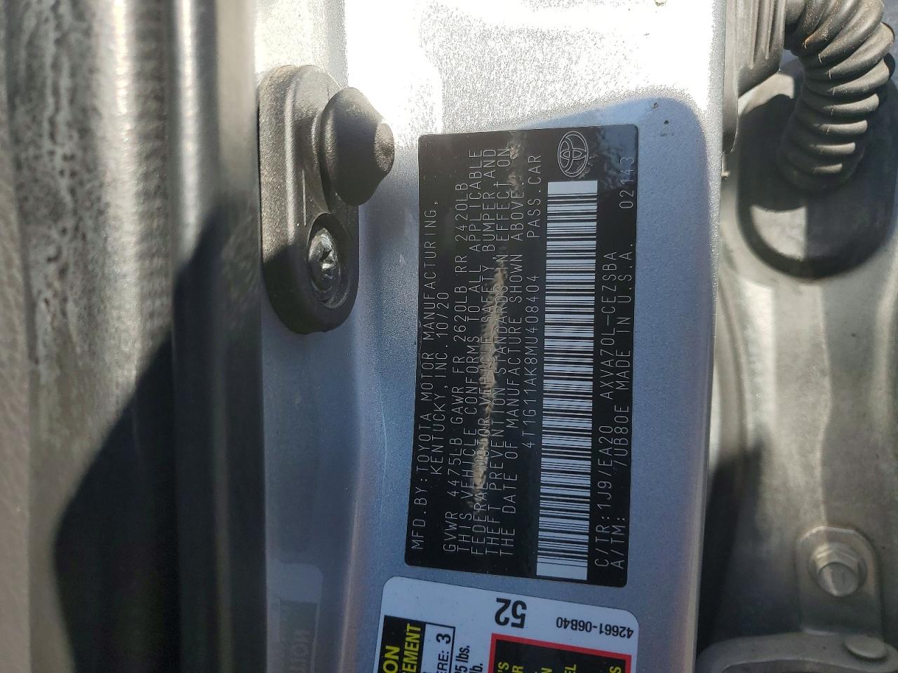 2021 TOYOTA CAMRY SE photo 23