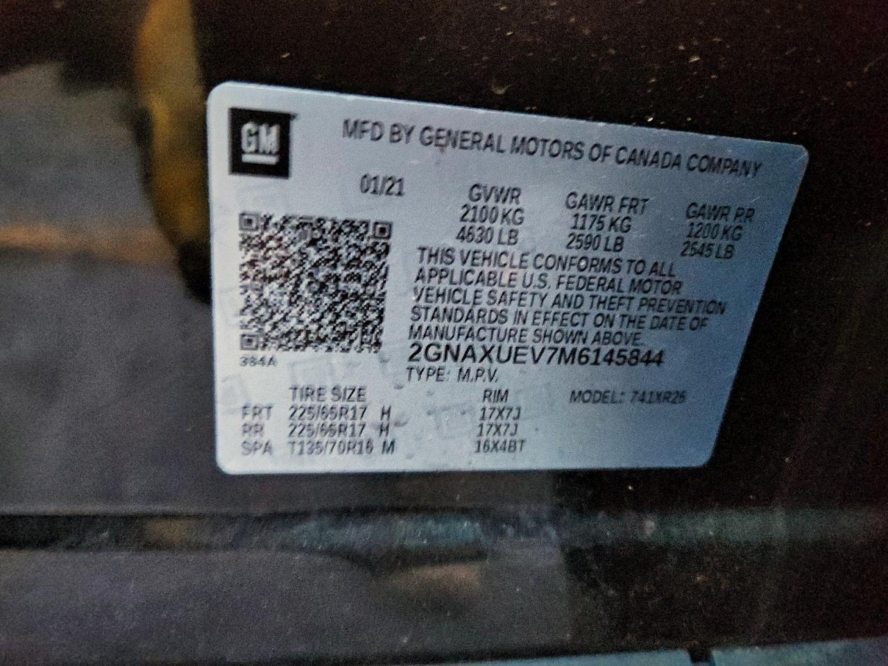 2021 CHEVROLET EQUINOX LT photo 14