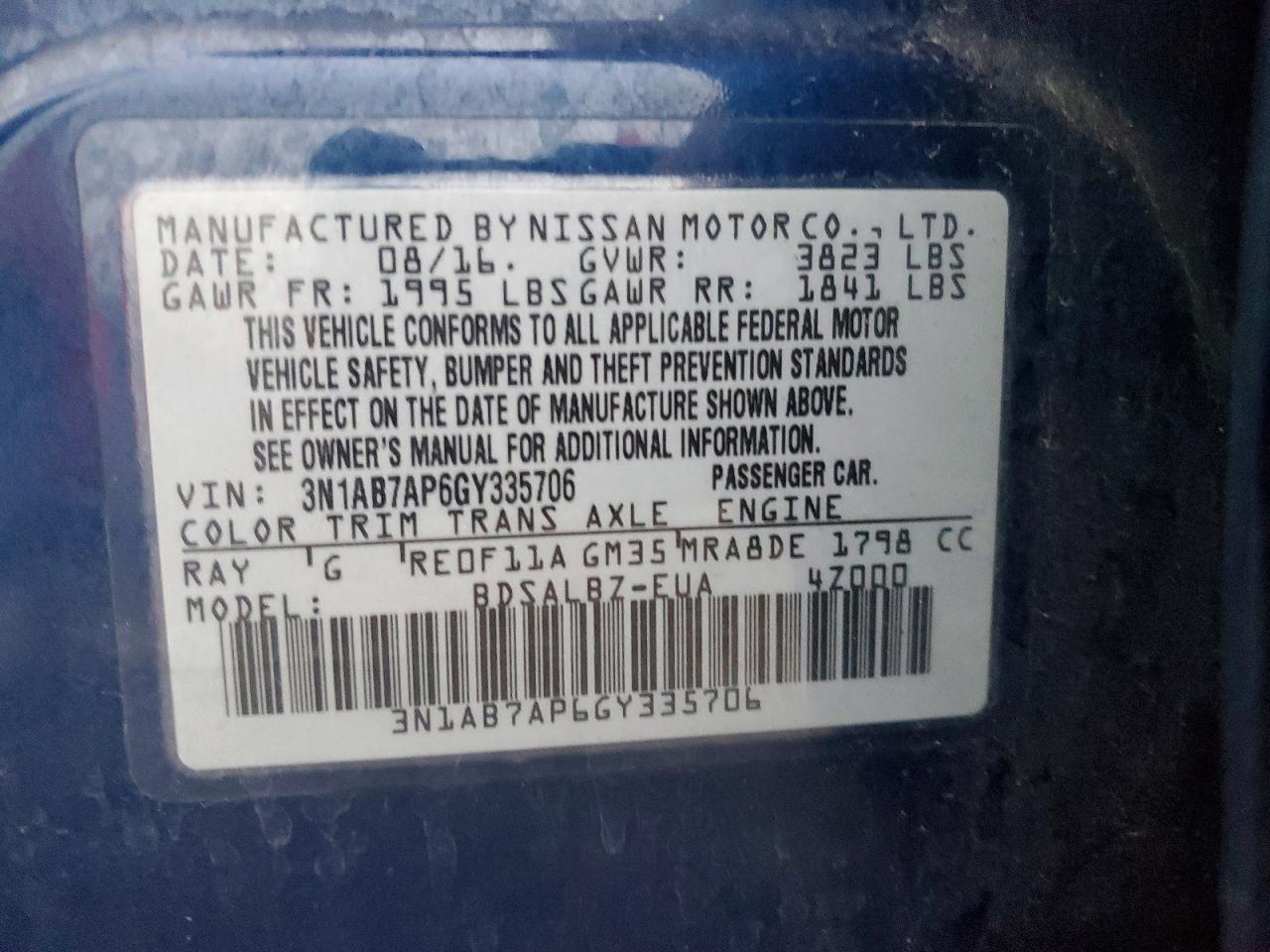 2016 NISSAN SENTRA S photo 23