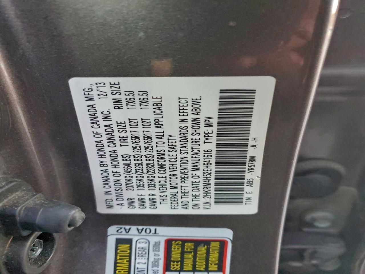 2014 HONDA CR-V EX photo 12