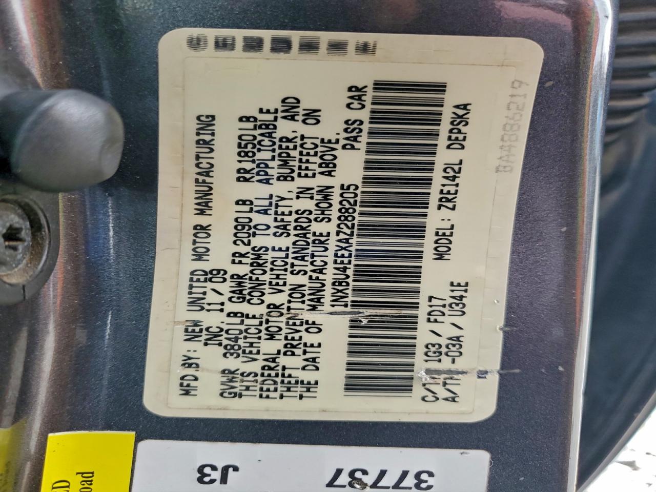 2010 TOYOTA COROLLA BASE photo 12