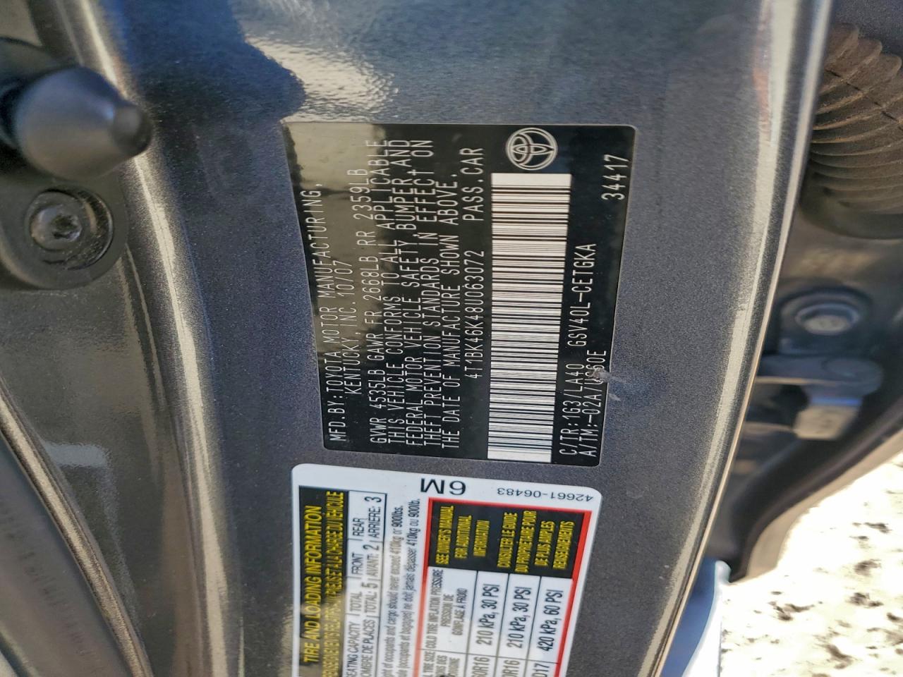 2008 TOYOTA CAMRY LE photo 23