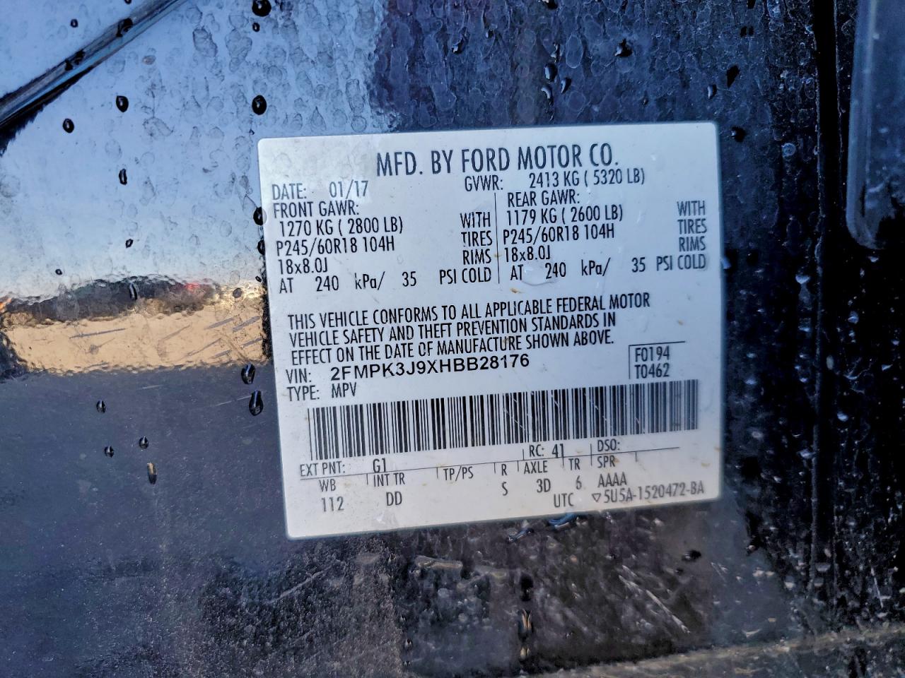 2017 FORD EDGE SEL photo 13