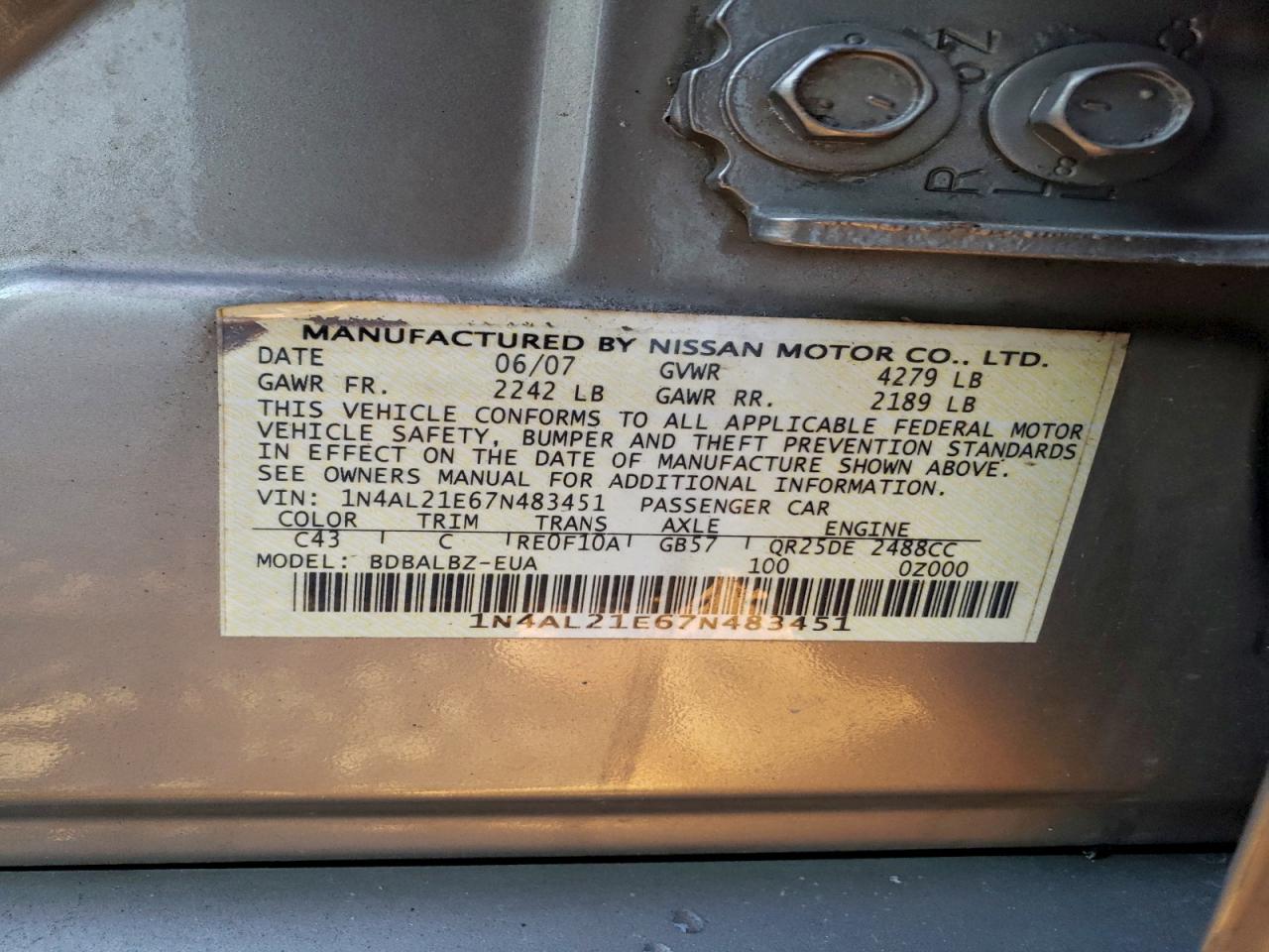 2007 NISSAN ALTIMA 2.5 photo 34