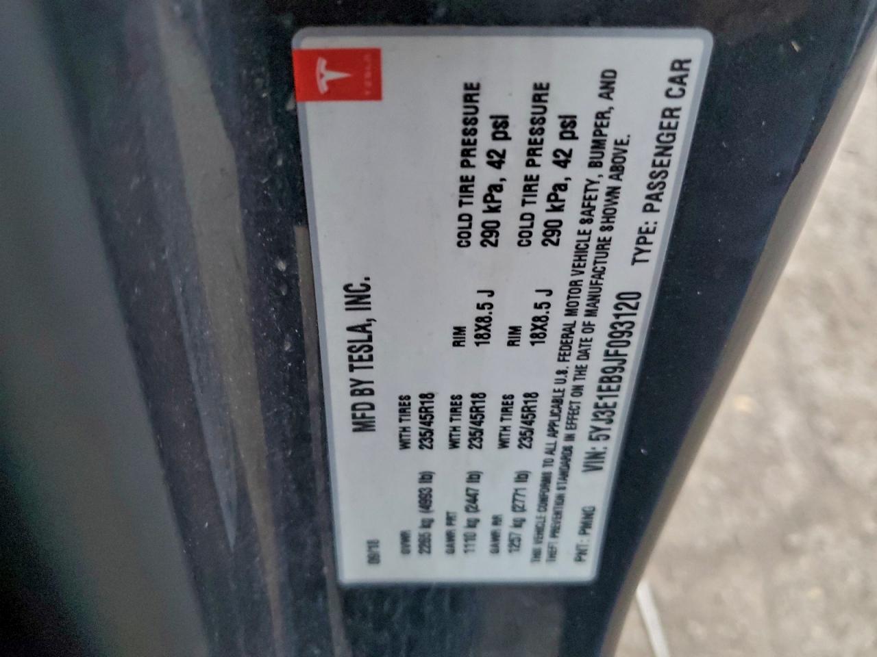 2018 TESLA MODEL 3 photo 25