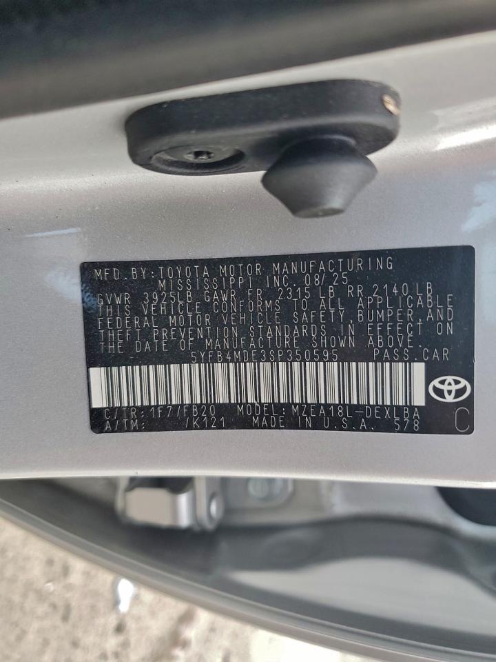 2025 TOYOTA COROLLA LE photo 13