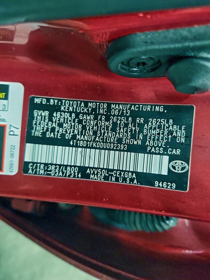 2013 TOYOTA CAMRY HYBRID photo 13