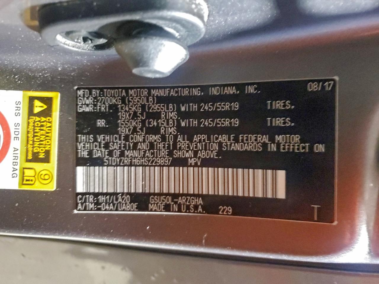 2017 TOYOTA HIGHLANDER LIMITED photo 25