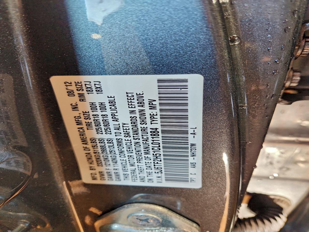 2012 HONDA CROSSTOUR EXL photo 13