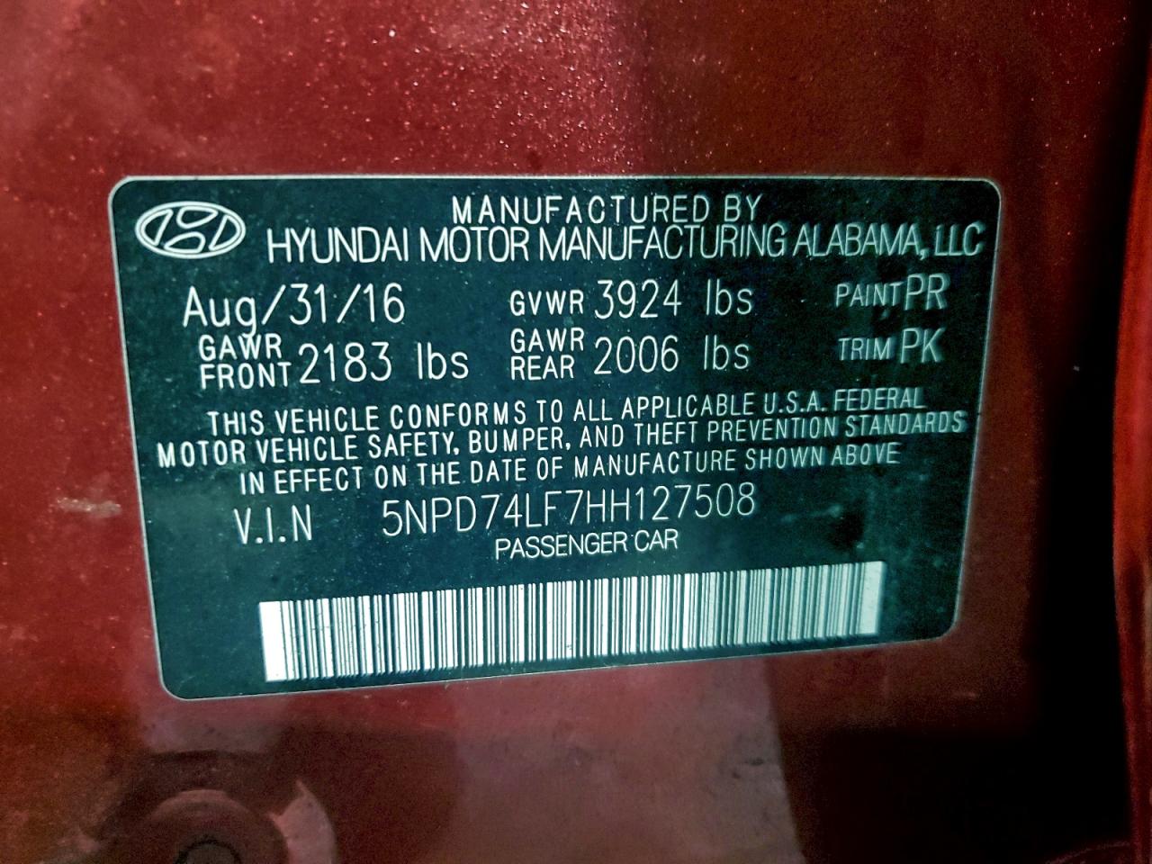 2017 HYUNDAI ELANTRA SE photo 34