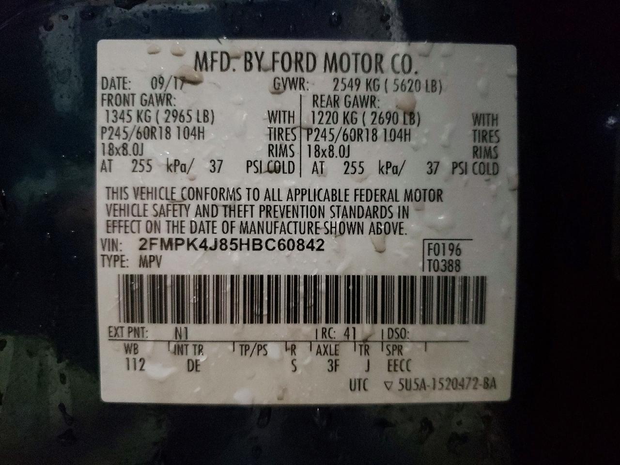 2017 FORD EDGE SEL photo 13