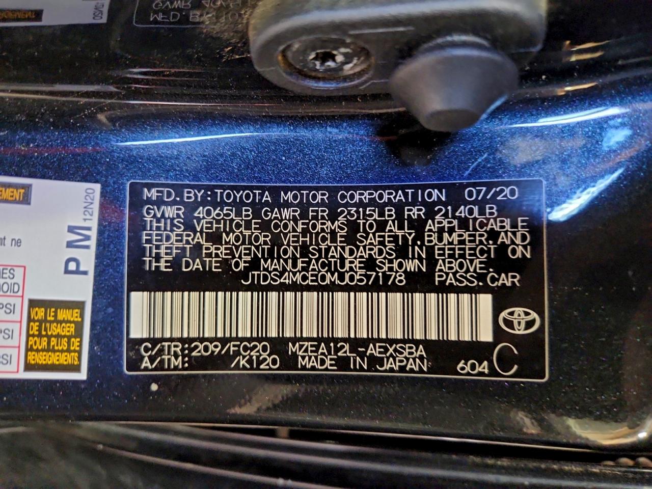 2021 TOYOTA COROLLA SE photo 12