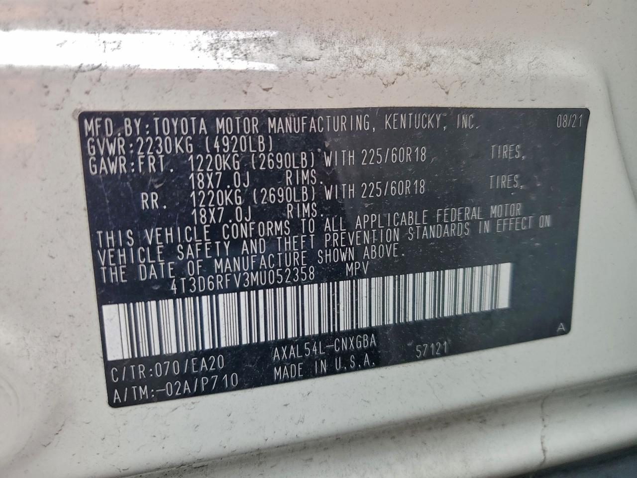 2021 TOYOTA RAV4 LIMITED photo 13