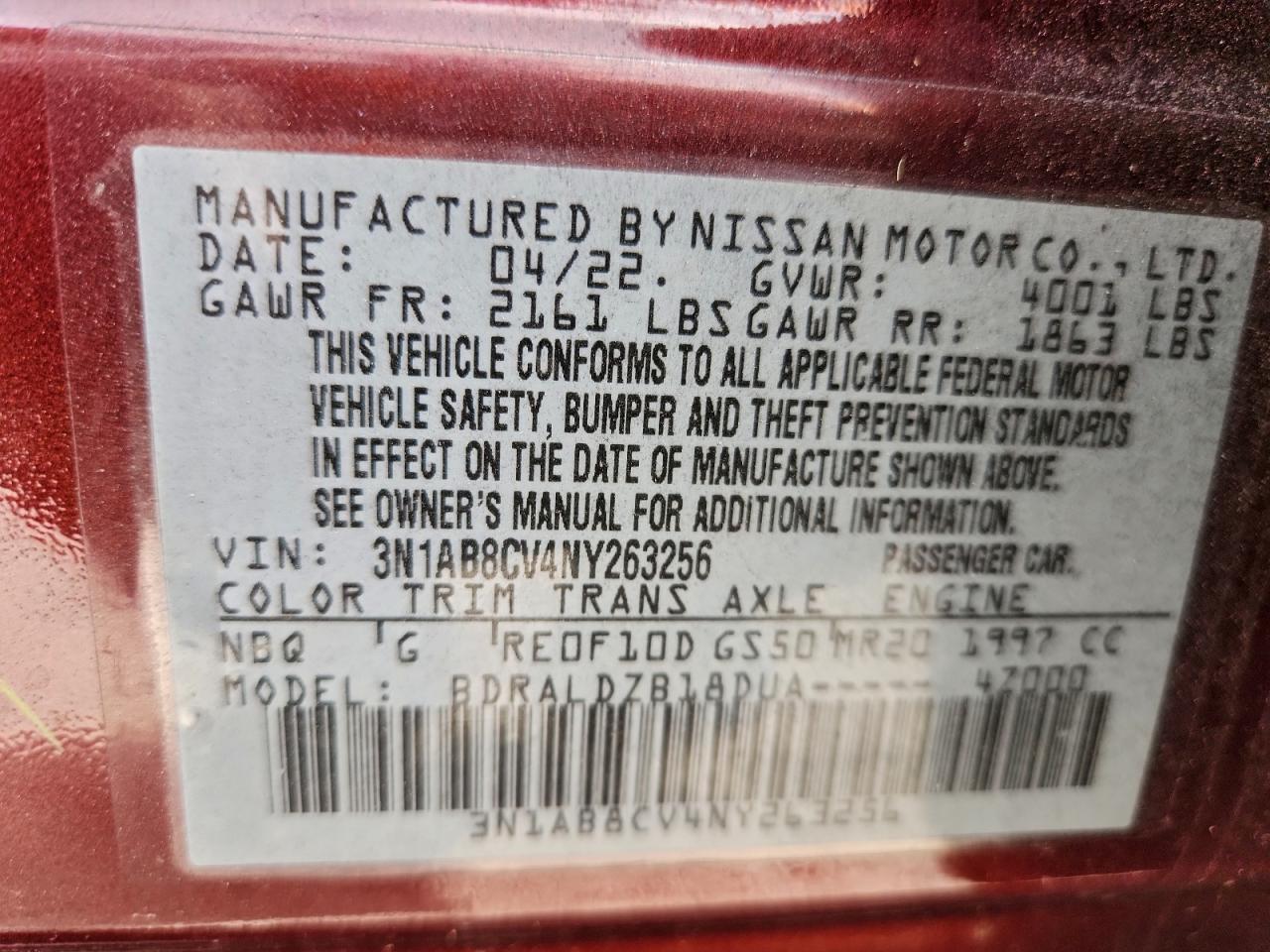 2022 NISSAN SENTRA SV photo 12