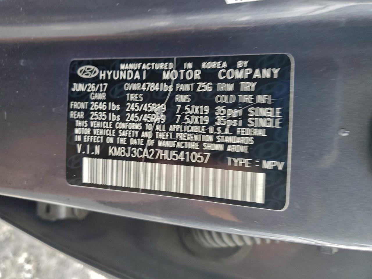 2017 HYUNDAI TUCSON LIMITED photo 13