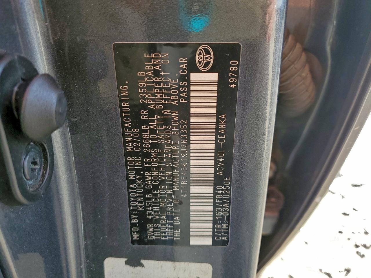 2009 TOYOTA CAMRY BASE photo 23