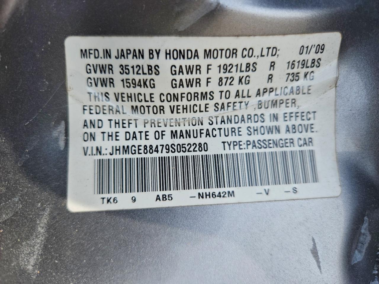 2009 HONDA FIT SPORT photo 12