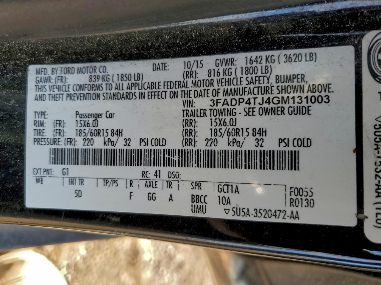 2016 FORD FIESTA S photo 13