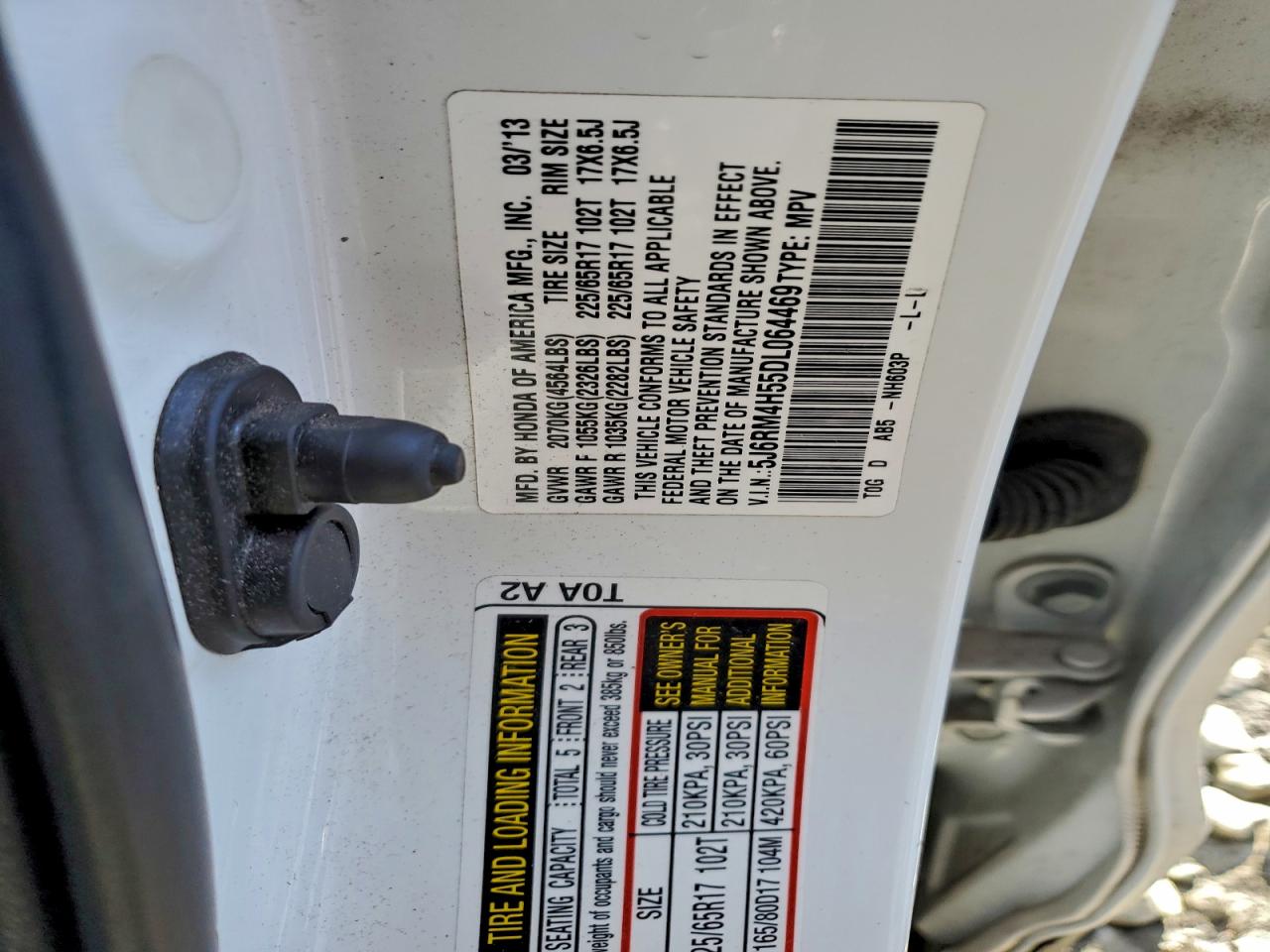2013 HONDA CR-V EX photo 12