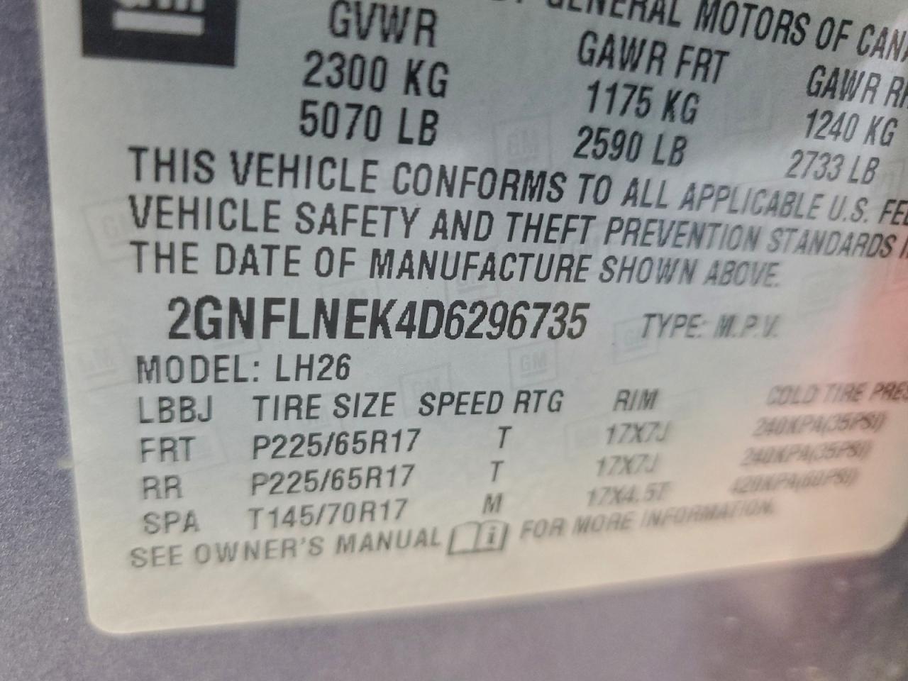 2013 CHEVROLET EQUINOX LT photo 25