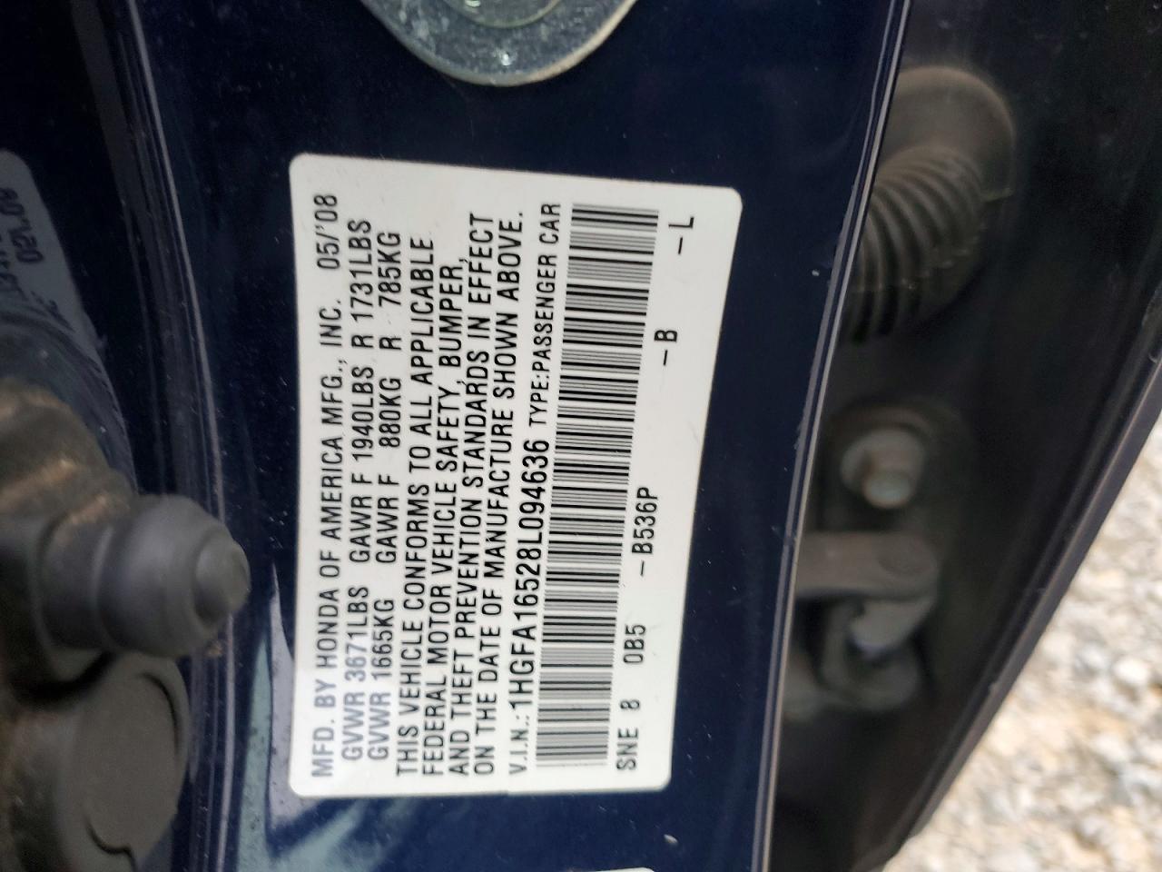 2008 HONDA CIVIC LX photo 23