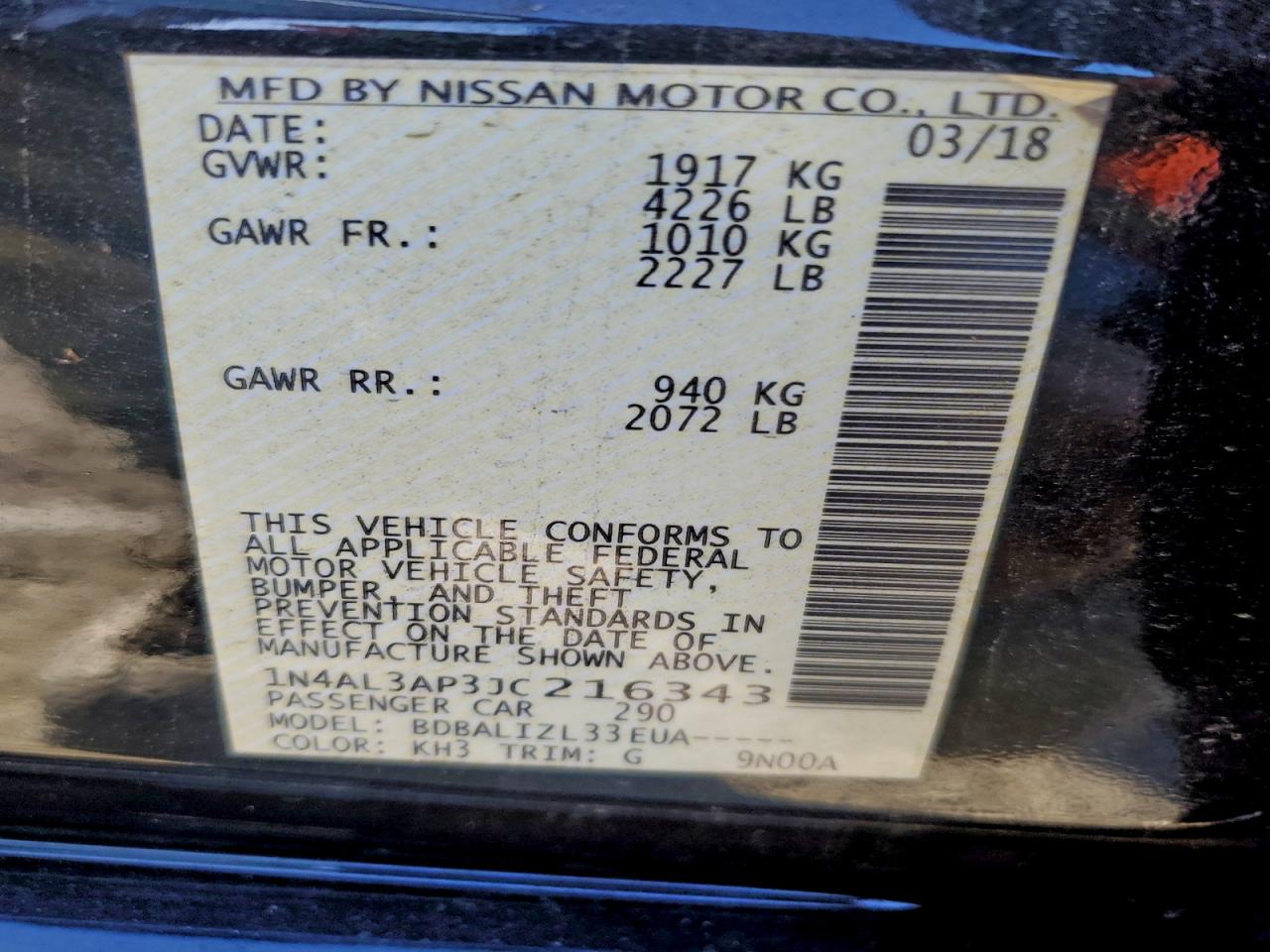 2018 NISSAN ALTIMA 2.5 photo 23
