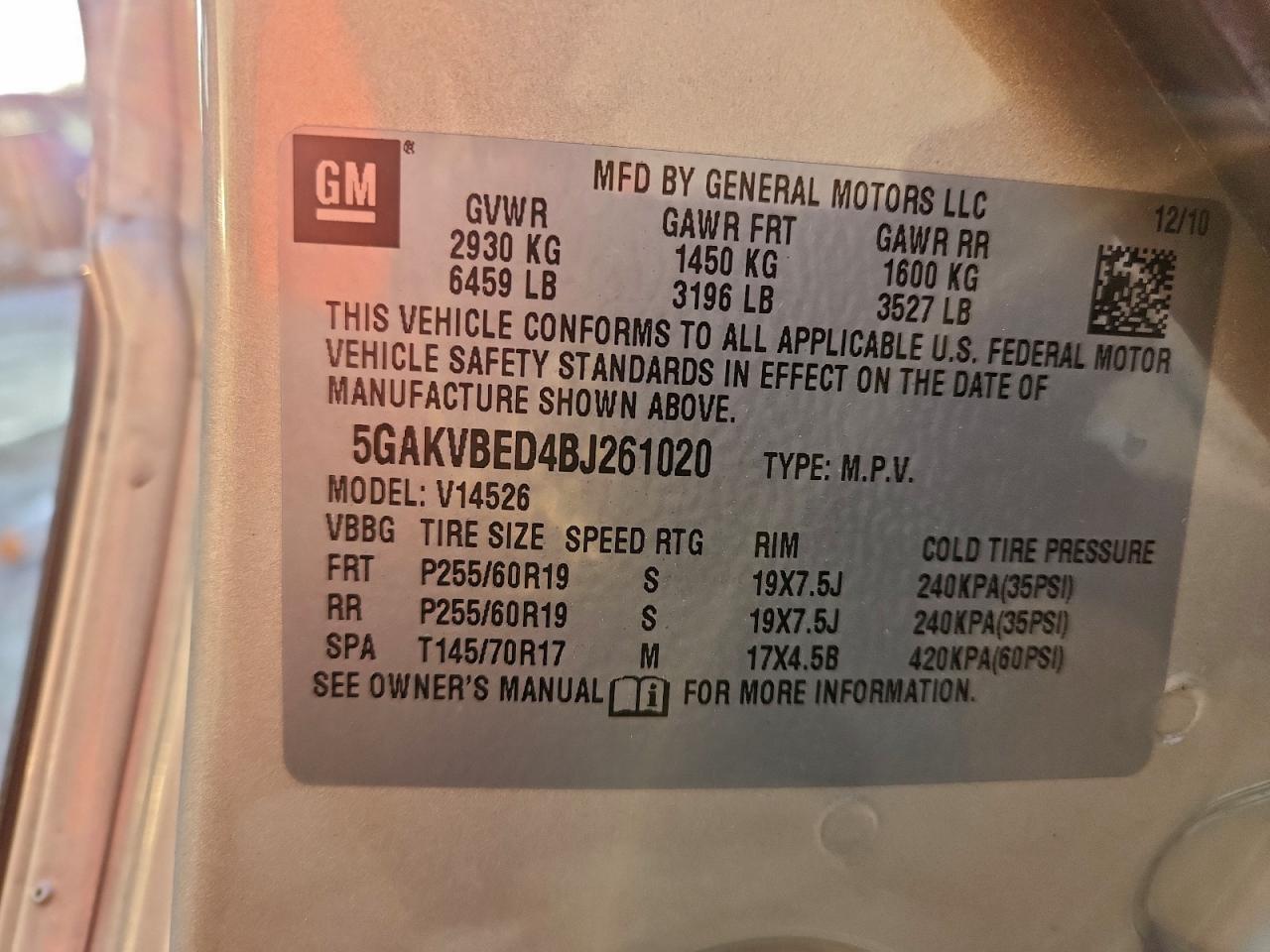 2011 BUICK ENCLAVE CXL photo 25