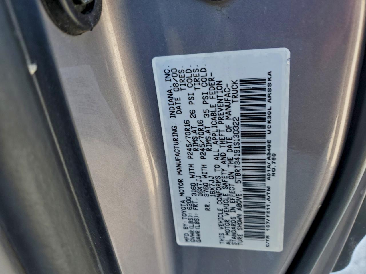 2001 TOYOTA TUNDRA ACCESS CAB photo 12