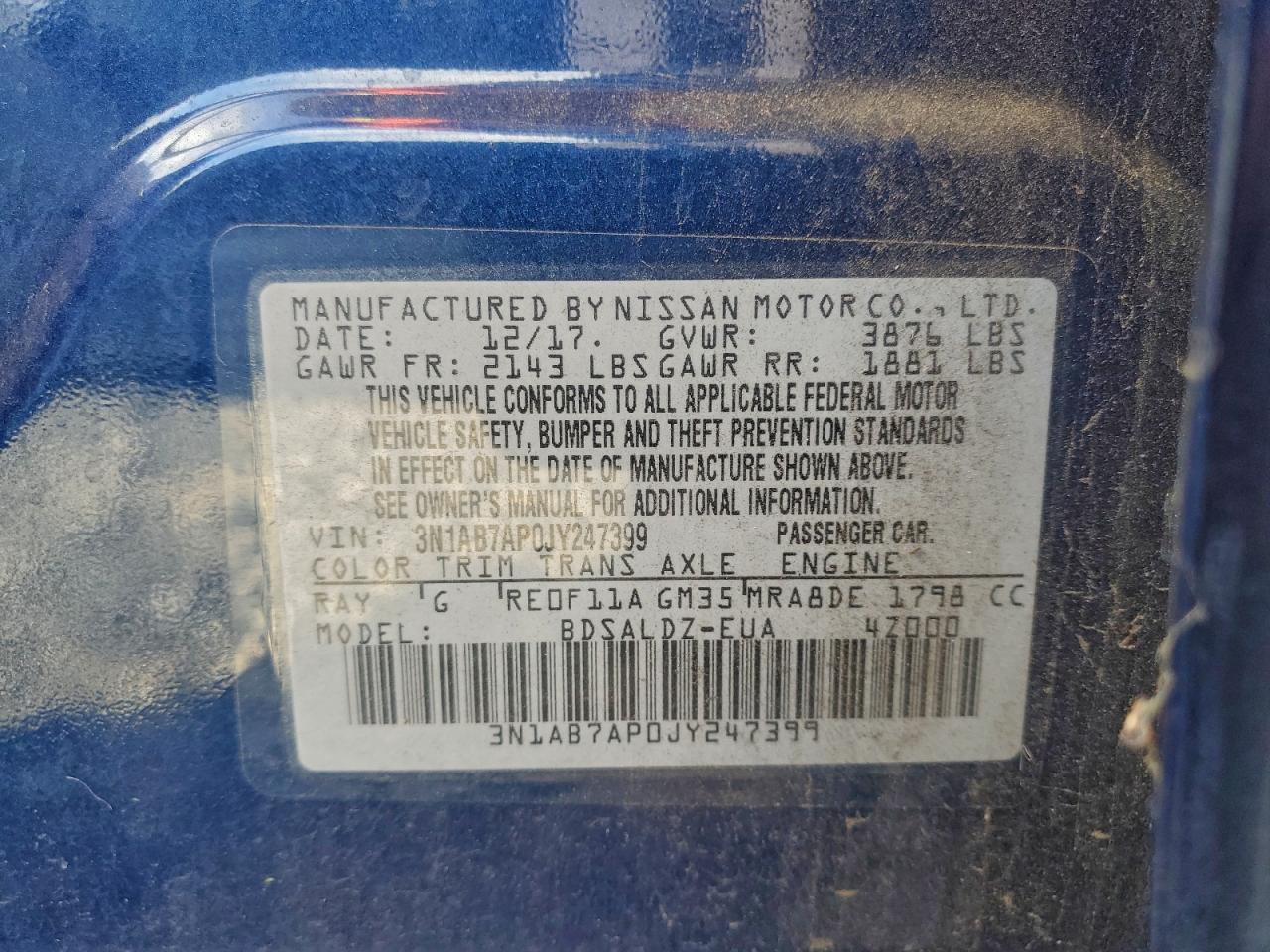 2018 NISSAN SENTRA SV photo 23