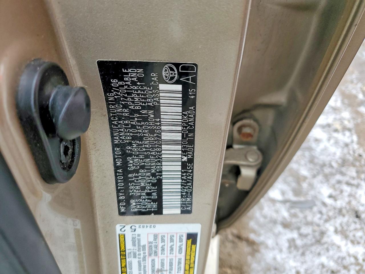 2007 TOYOTA COROLLA CE photo 12