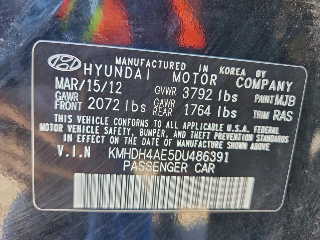 2013 HYUNDAI ELANTRA GLS photo 34